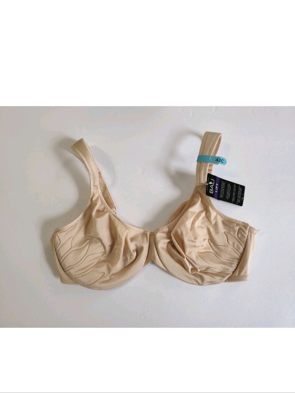 Bali Live It up Seamless Full Coverage T-Shirt Underwire Bra 42C Beige #DF3353